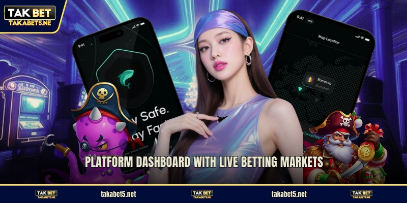 Platform dashboard with live betting markets