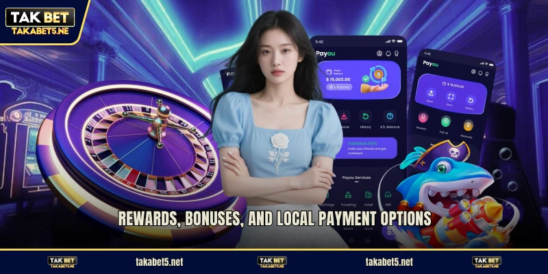 Rewards, bonuses, and local payment options