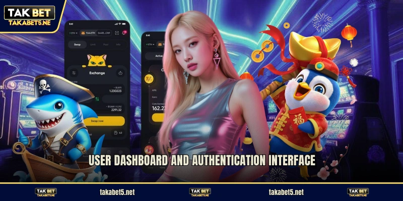 User dashboard and authentication interface
