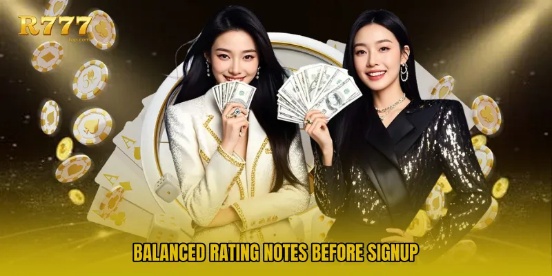 Balanced rating notes before signup